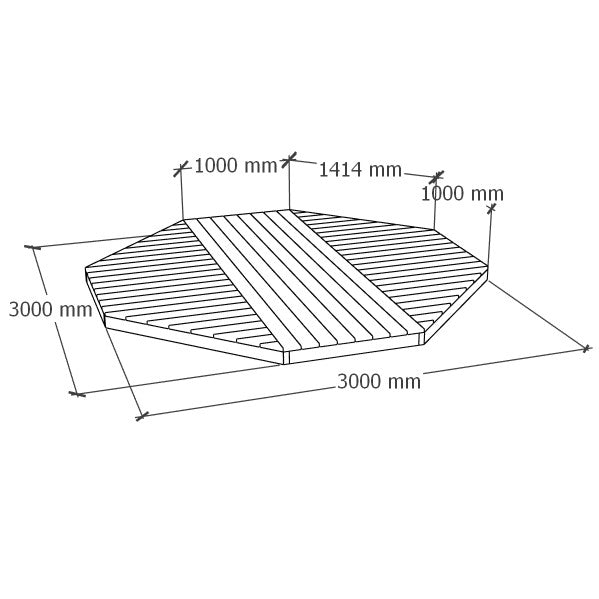 Custom-Shaped Deck 3x3m