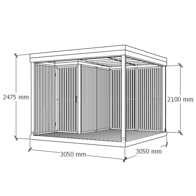 Varjualune panipaigaga 3x3m