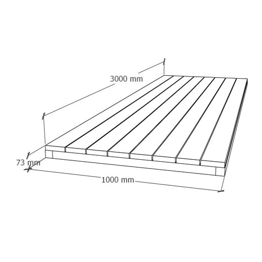 Lattiaelementti 1x3m