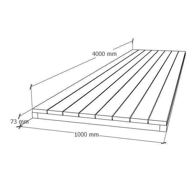 Lattiaelementti 1x4m