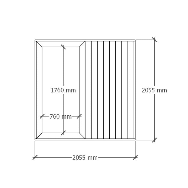 Istutusterassi 2x2m