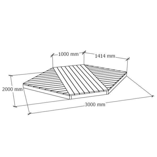 Erikujuline terrass 2x3m