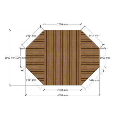 Erimuotoinen terassi 3x4m