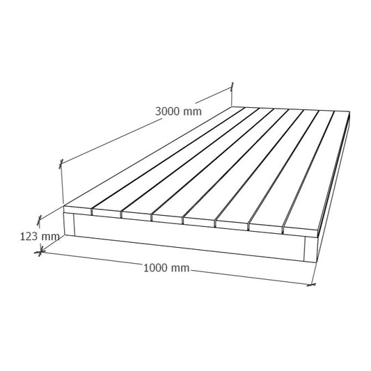 Terassielementti 1x3m