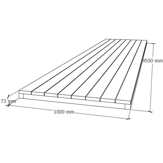 Lattiaelementti 1x4.5m