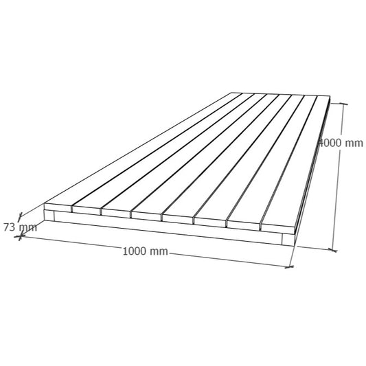 Lattiaelementti 1x4m