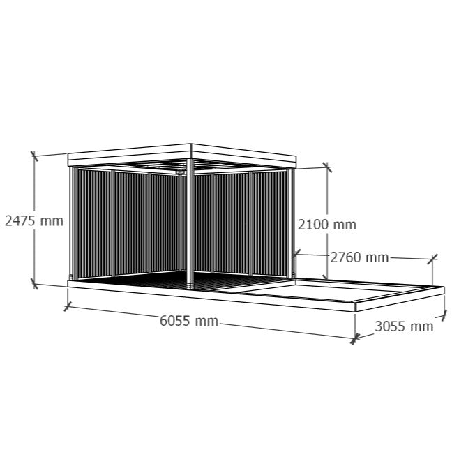 Varjualune liivakastiga terrassiga 6x3m