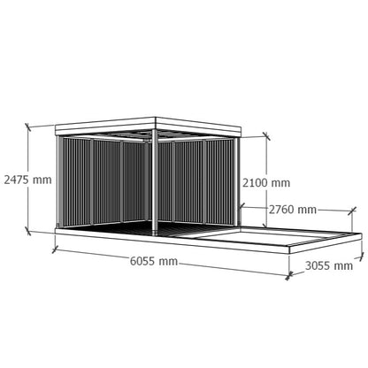 Varjualune liivakastiga terrassiga 6x3m