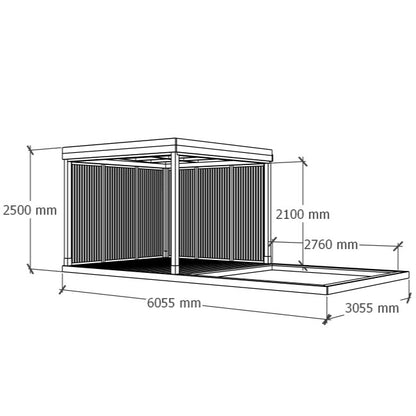Varjualune liivakastiga terrassiga 6x3m
