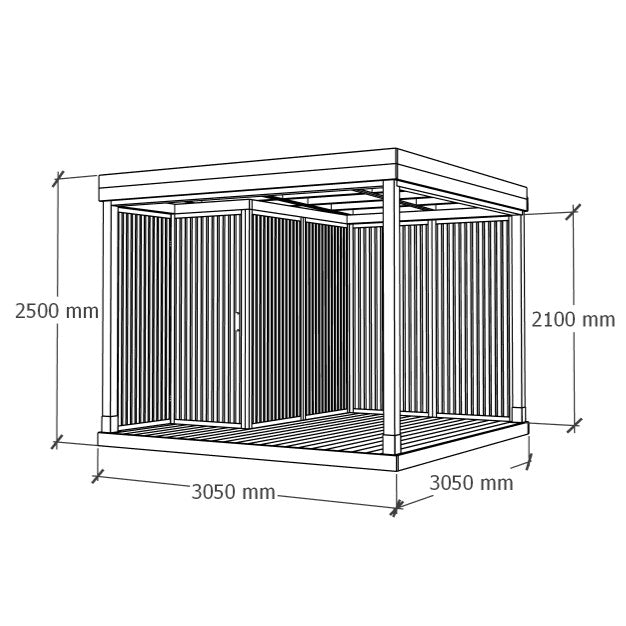 Varjualune panipaigaga 3x3m